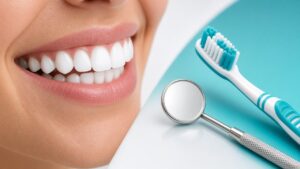 Brasssmile guide showing a bright healthy smile and dental care basics