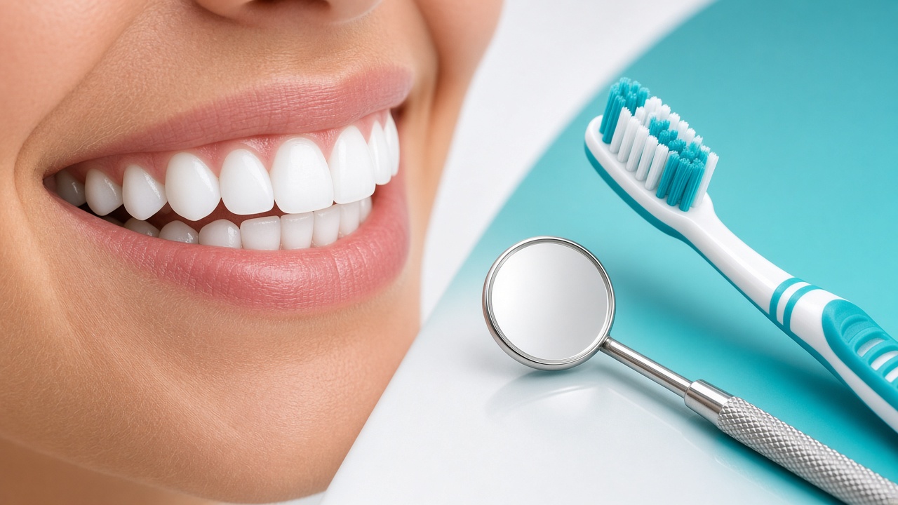 Brasssmile guide showing a bright healthy smile and dental care basics