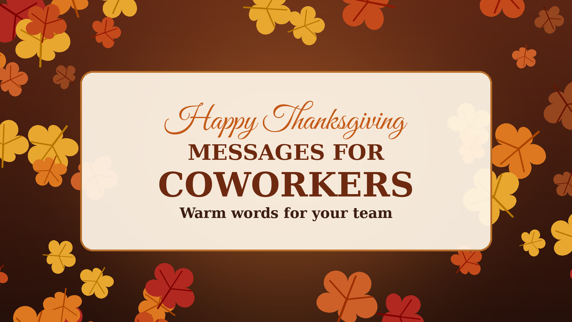 Thanksgiving messages for coworkers with autumn maple leaves